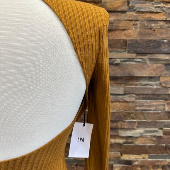 LPA Revolve Jovie Ribbed Open Back Long Sleeve Dress - Picture 5 of 10